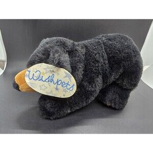 Wishpets Black Bear Plush  #42009 Cub 9"L Soft Stuffed Toy No Name Tag